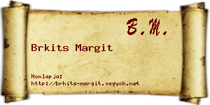 Brkits Margit névjegykártya